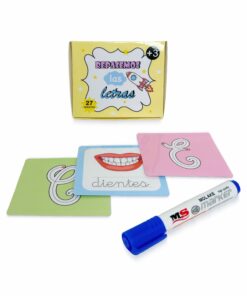 Tarjetas reutilizables educativas repasemos letras en cursiva + marcador