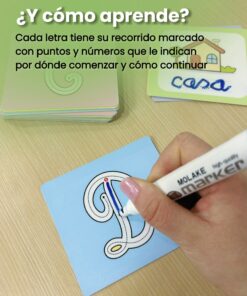 Tarjetas reutilizables educativas repasemos letras en cursiva + marcador - Imagen 5