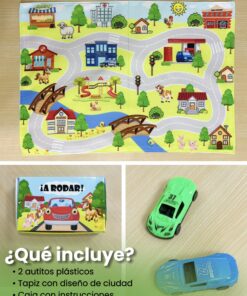 Pista autos ciudad tapiz tela A RODAR +2 coches - Imagen 6
