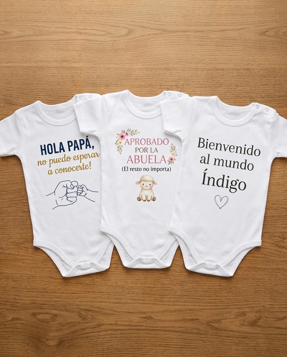 Body bebé personalizado regalo nacimiento con frase nombre o cualquier diseño - Imagen 4