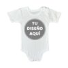 Body blanco de manga corta para bebé listo para personalizar con diseño, estampado o texto a elección.