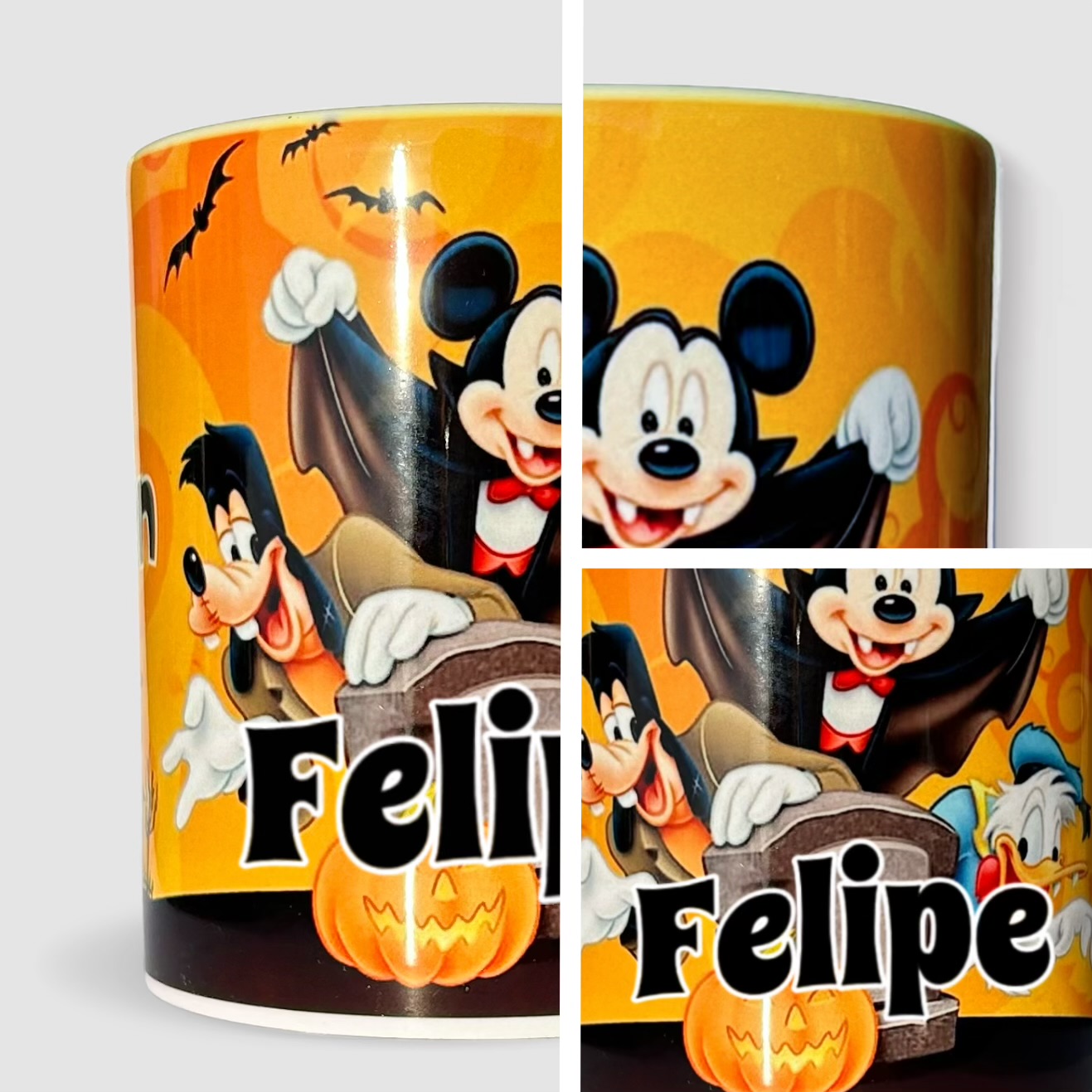 Detalle de la calidad de la taza personalizada tomada de cerca