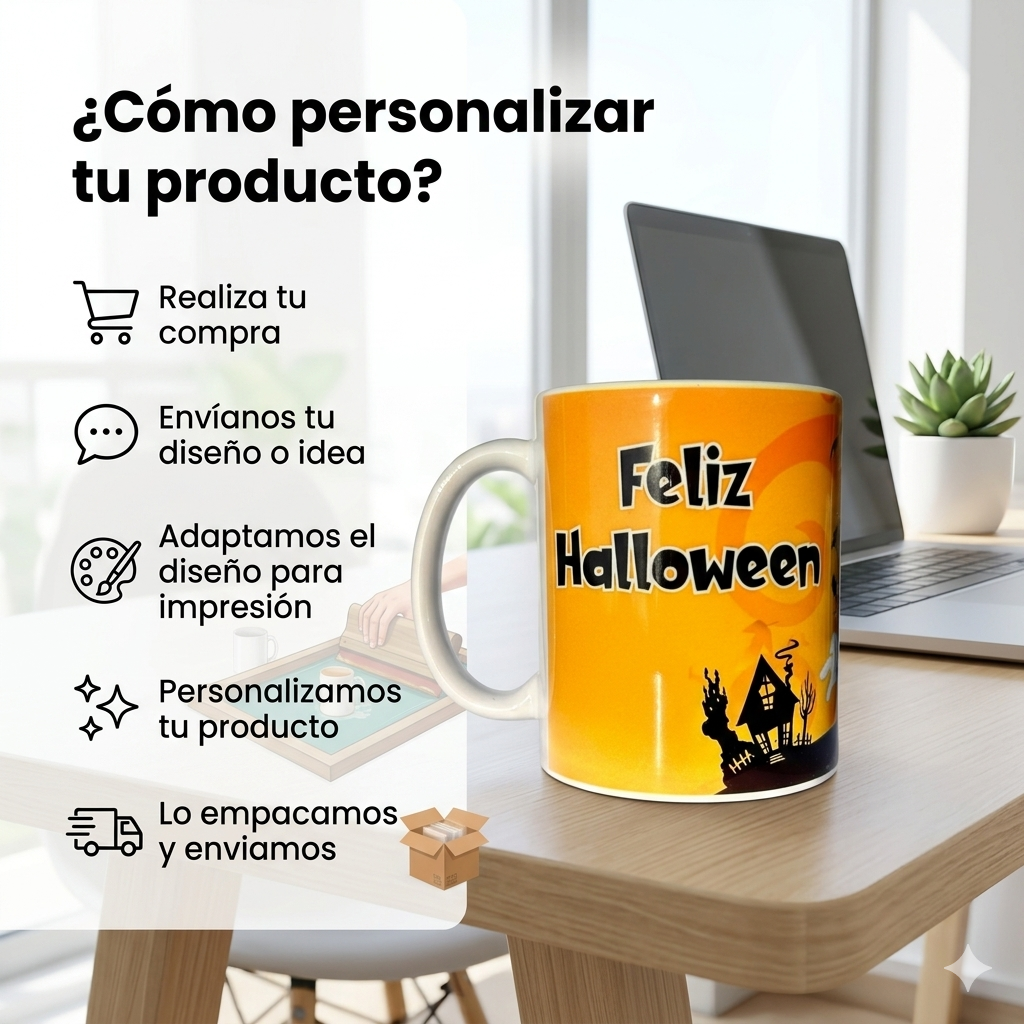 Infografía explicativa de cómo personalizar un producto con cinco pasos a seguir