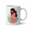 Taza cerámica blanca personalizada por sublimación con dibujo de mujer embarazada