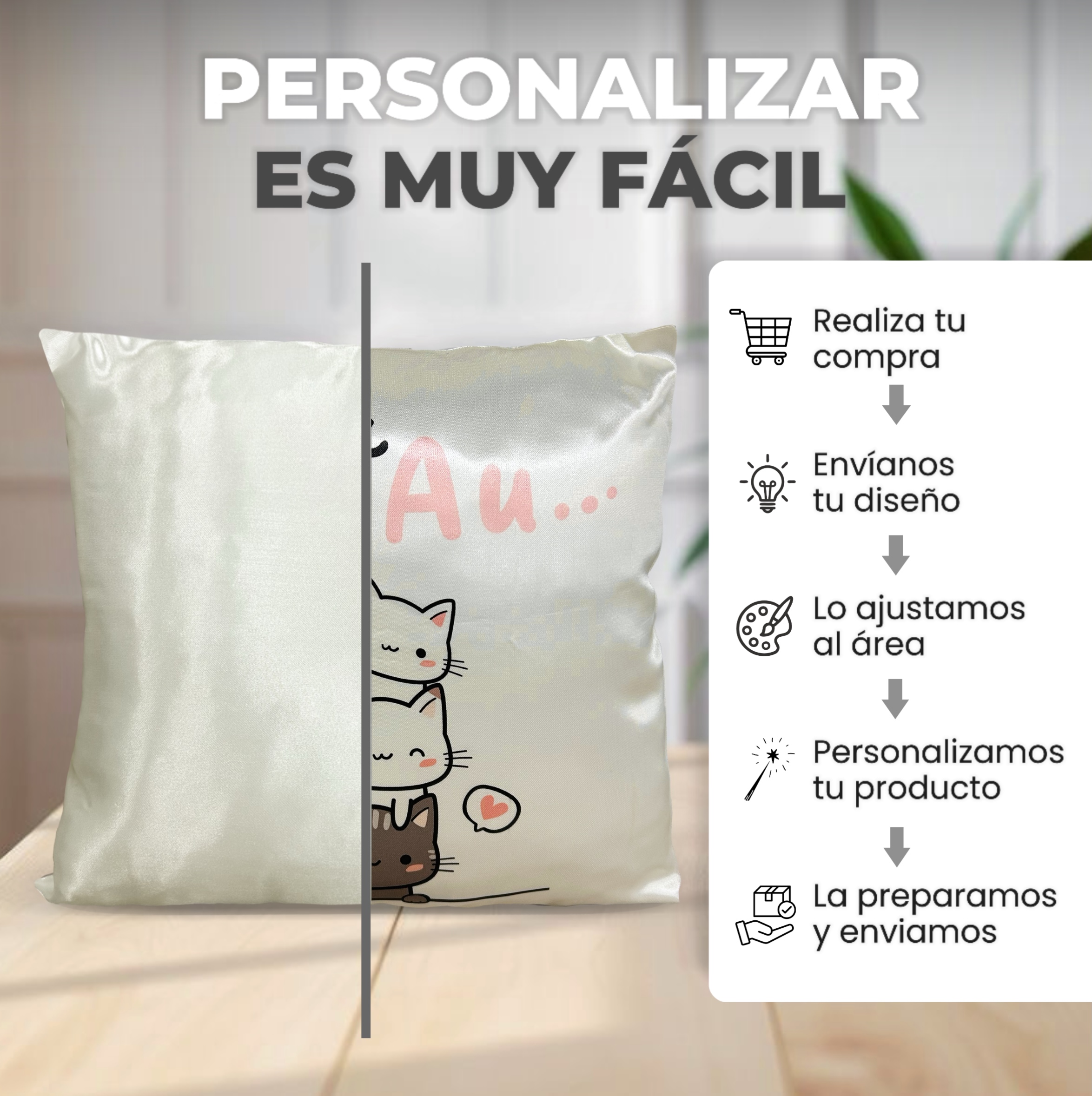 Almohadón satinado personalizado personaje, dibujo o diseño favorito - Imagen 4