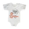Body blanco para bebé personalizado con la frase Feliz Cumple Abuela e ilustración de bebé haciendo yoga.